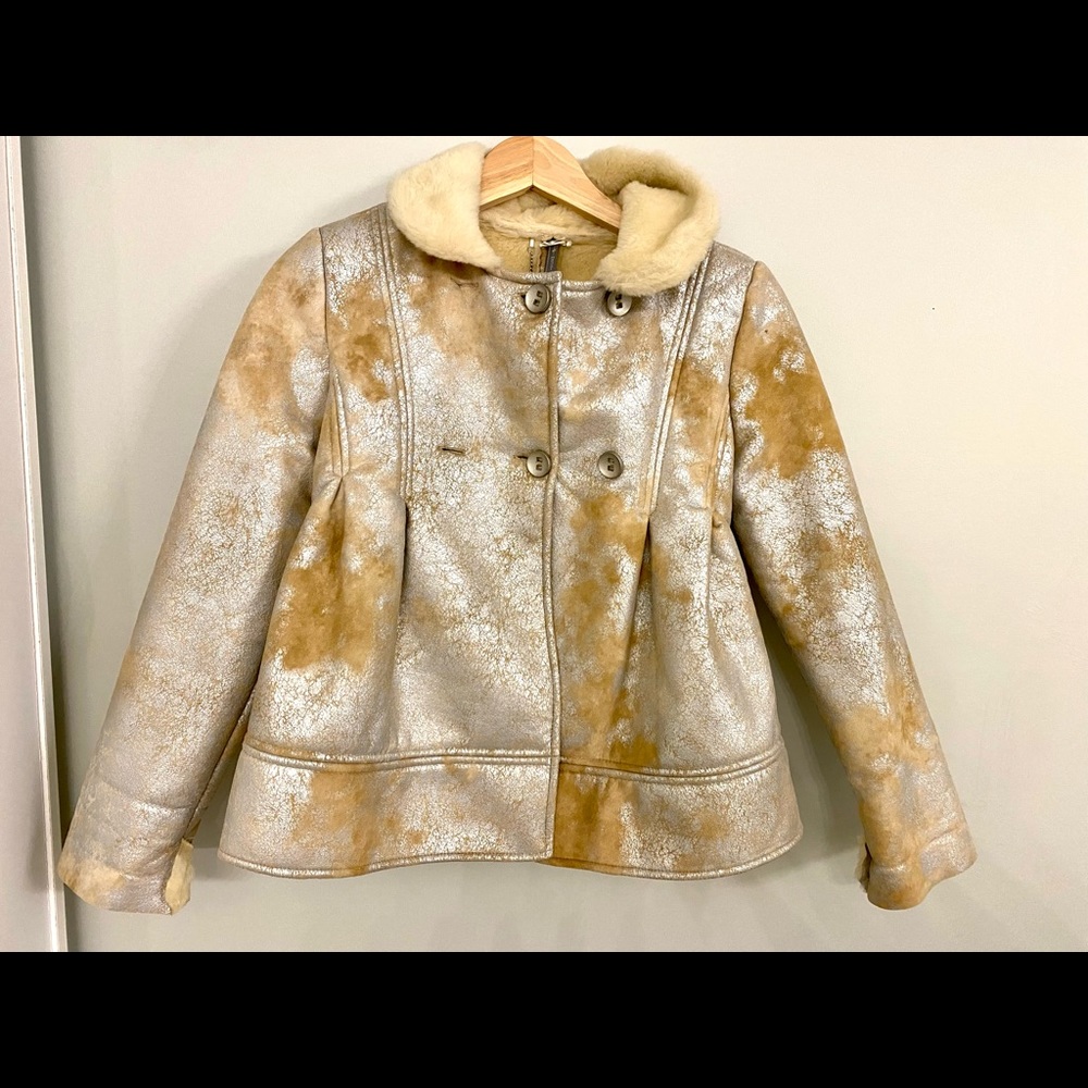 Mayoral leather look kids coat